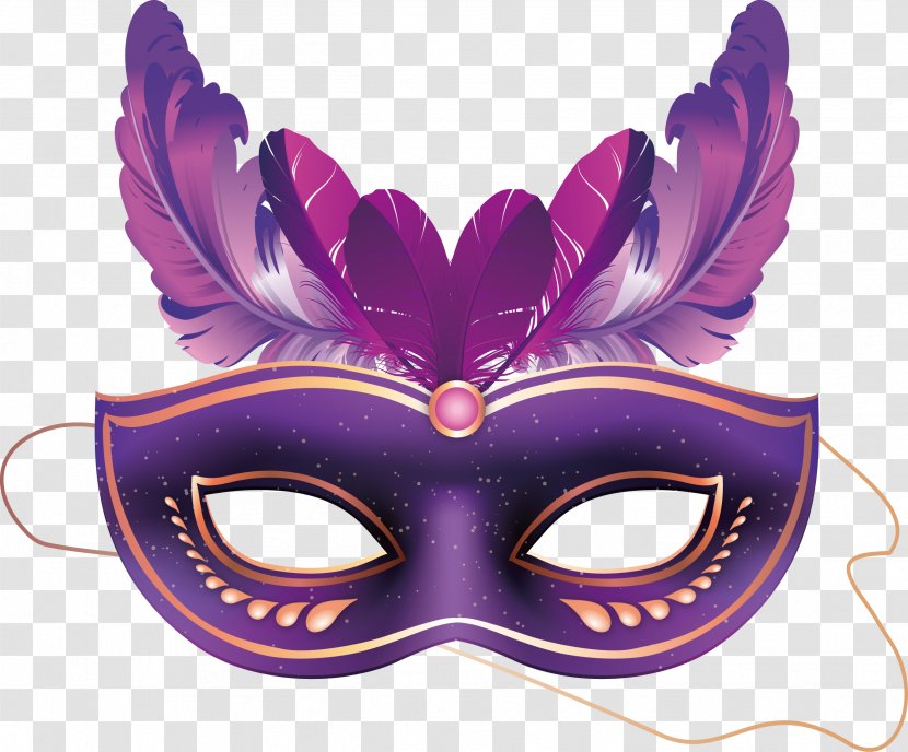 Carnival Of Venice Brazilian Mask Masquerade Ball - Purple Vector Transparent PNG
