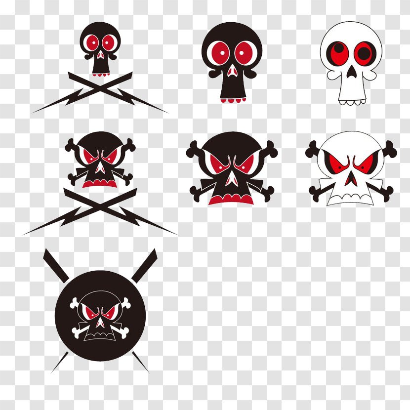 Cartoon Graphic Design - Logo - Black Skull Transparent PNG