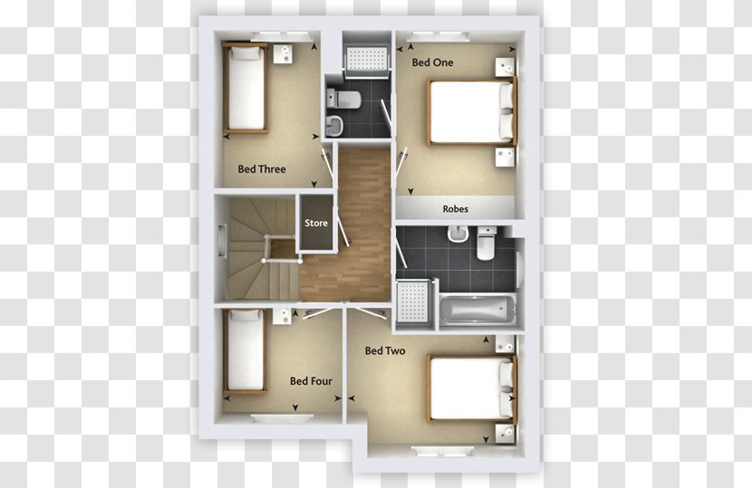 House Floor Plan Open Single-family Detached Home Bedroom - Singlefamily Transparent PNG