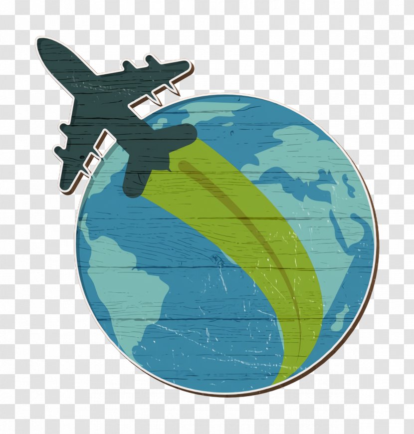 Globe Icon Travel And Places - Airliner - Wing Earth Transparent PNG