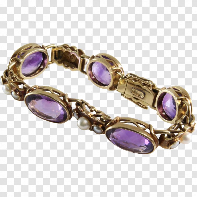 Amethyst Bracelet Jewellery Gold Gemstone - Seed Pearl Transparent PNG