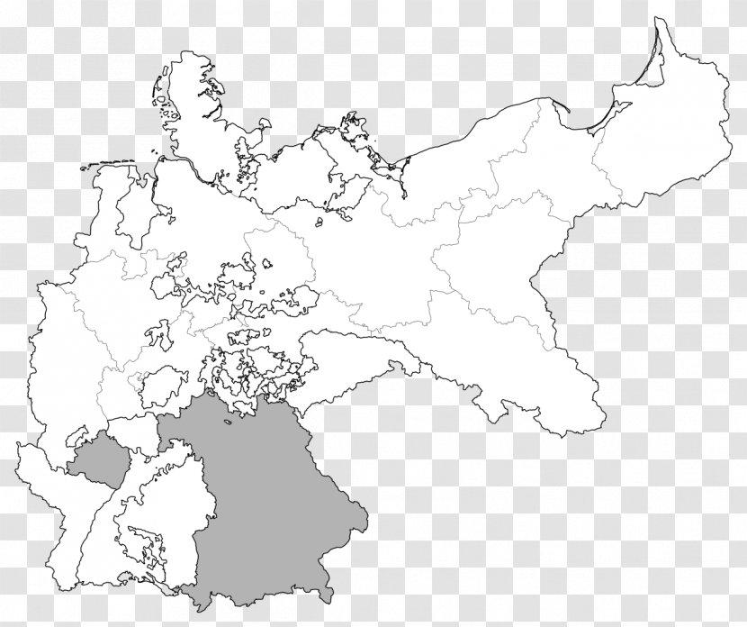 Kingdom Of Bavaria Saxony German Empire Reich - Map Transparent PNG