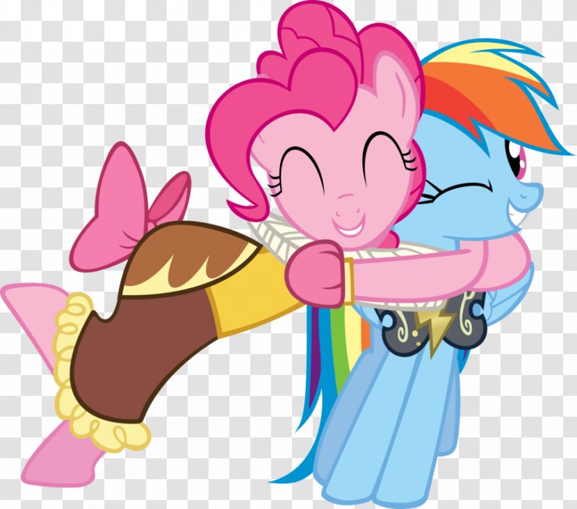 Pinkie Pie Rainbow Dash Twilight Sparkle Applejack Rarity - Frame - Cute Cartoons Hugging Transparent PNG