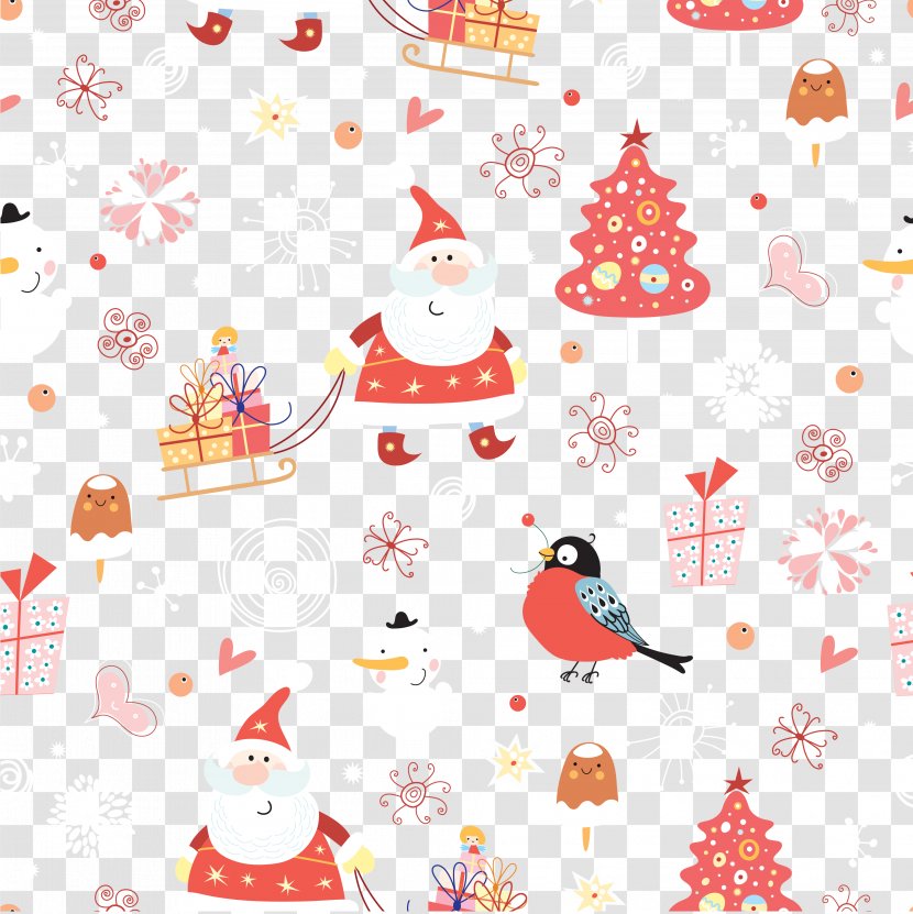 Santa Claus Christmas Pattern - Tree - Creative Transparent PNG