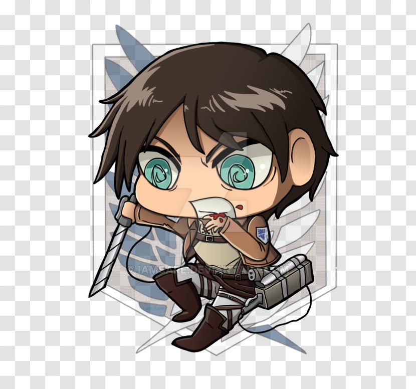 Eren Yeager Attack On Titan Character - Watercolor - Frame Transparent PNG