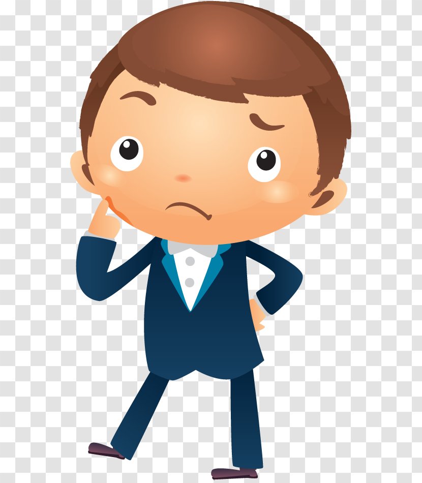 Cartoon Businessperson Royalty-free Clip Art - Heart - Thinking Man Transparent PNG