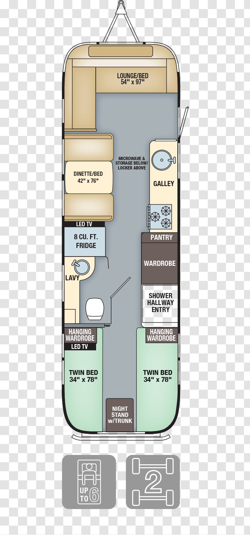 Airstream Caravan Floor Plan Campervans Interior Design Services - Architectural - Bed Transparent PNG