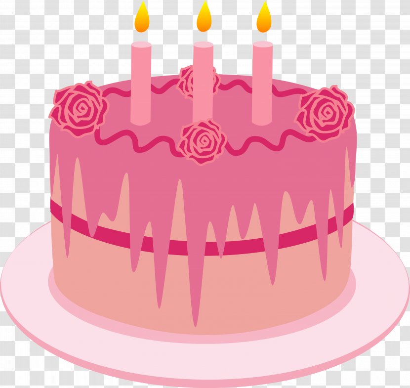 Birthday Cake Strawberry Cream Shortcake Frosting & Icing Cupcake - Dessert - Pictures Of Cakes With Candles Transparent PNG