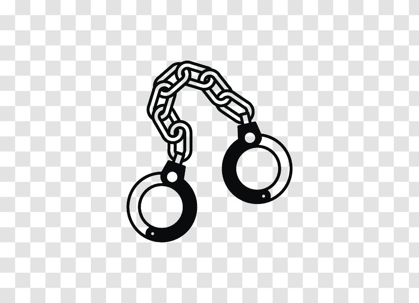 Handcuffs Icon - Black And White - Hand Drawn Brief Transparent PNG