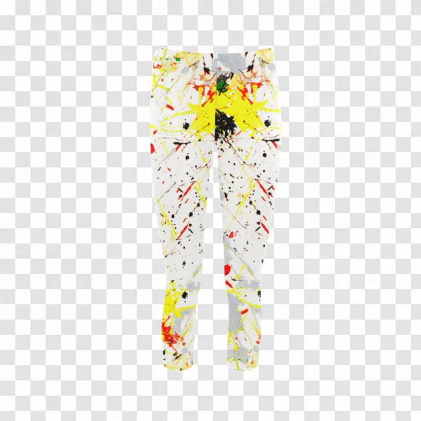 Leggings - Trousers - Yellow Splatter Transparent PNG