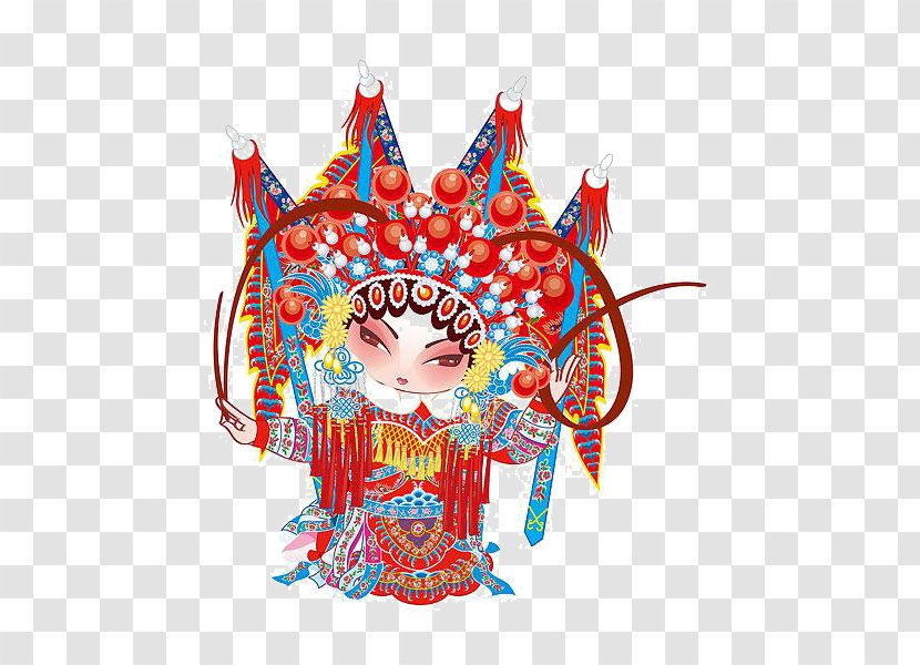 Peking Opera Cartoon Poster - Flower - Singing Man Transparent PNG