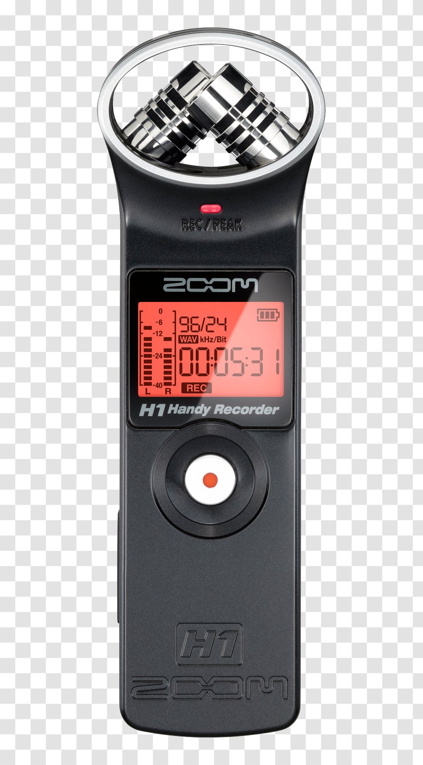 Microphone Zoom Corporation H2 Handy Recorder Sound Recording And Reproduction Stereophonic - Audio - Video Transparent PNG