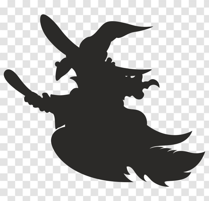 Witch Clip Art Broom Cartoon Silhouette - Hag - Flying Transparent PNG