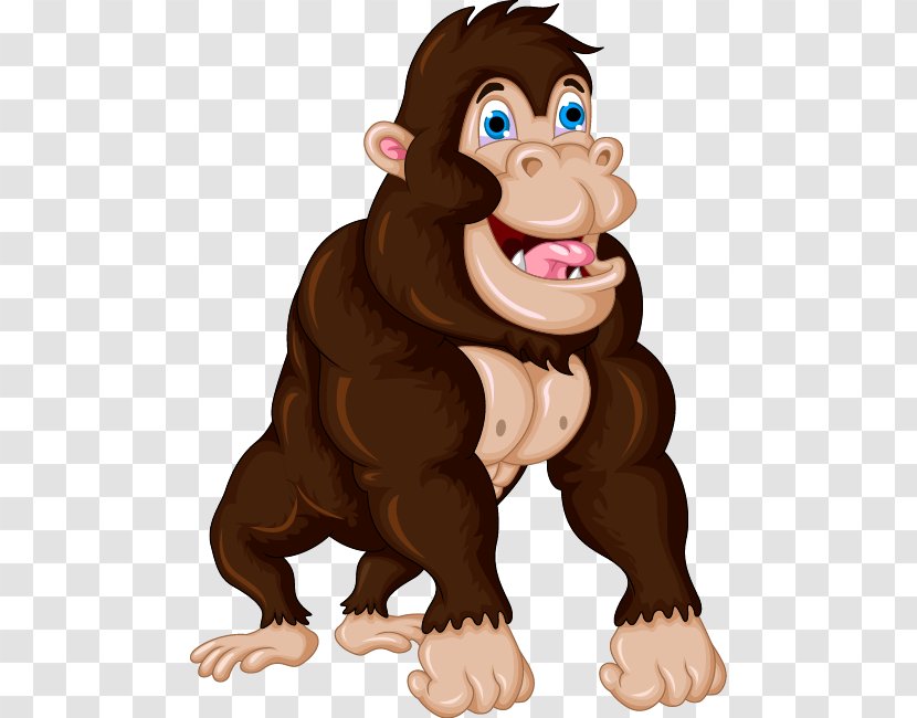 Gorilla Primate Clip Art - Royaltyfree - Cartoon Transparent PNG