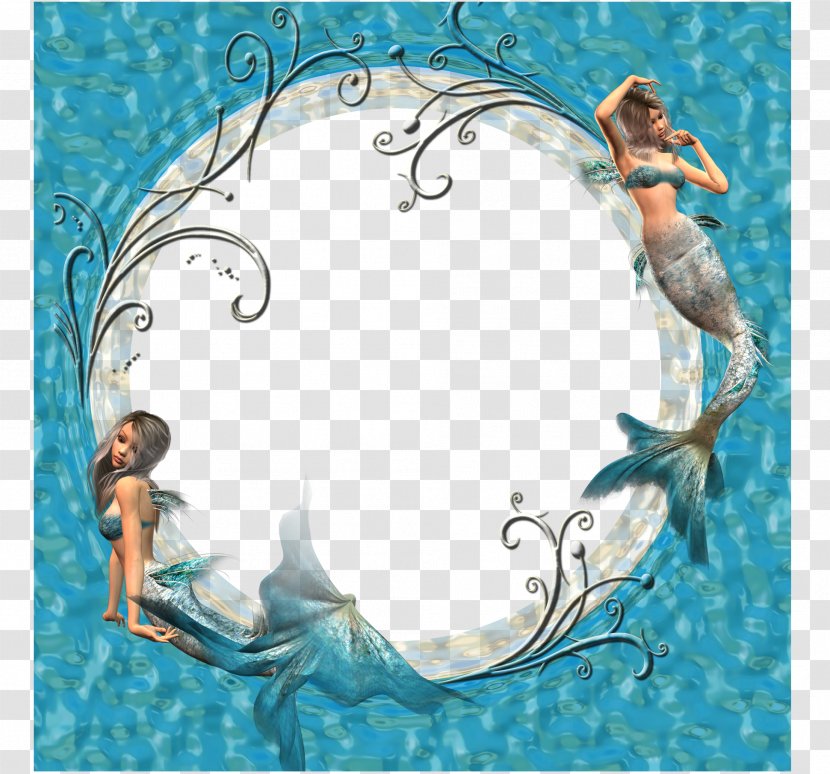 The Little Mermaid - 3d Computer Graphics - Blue Border Transparent PNG
