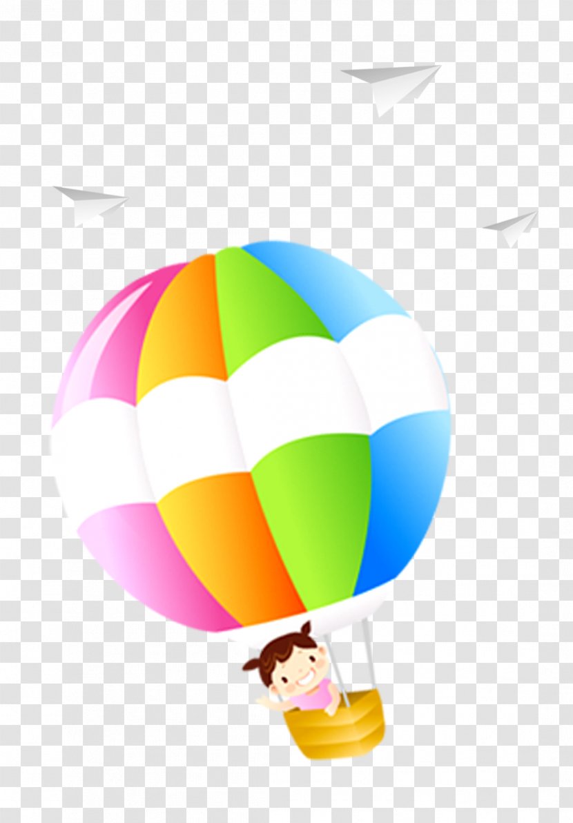 Flight Airplane Hot Air Balloon - Child - Flying Cartoon Transparent PNG