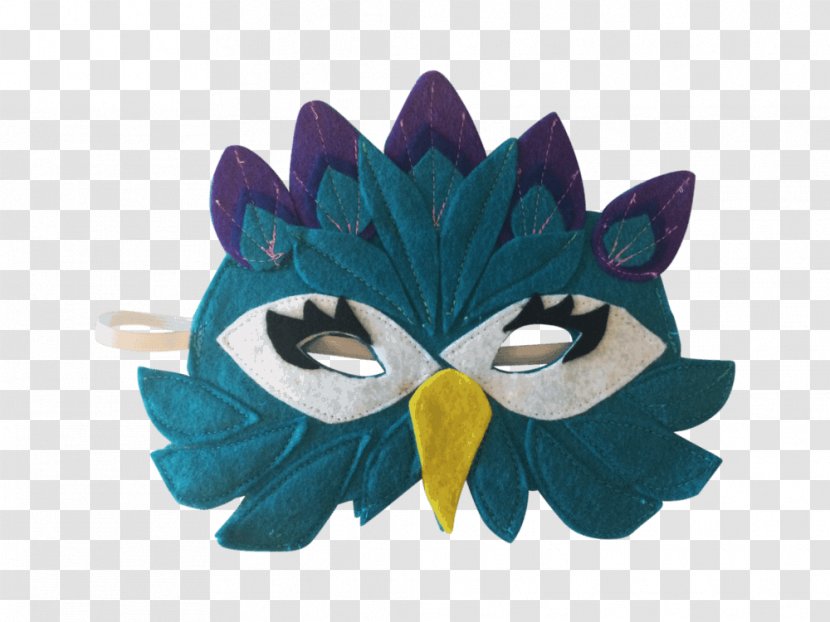 Mask Turquoise Beak Feather - Peacock Costume Transparent PNG