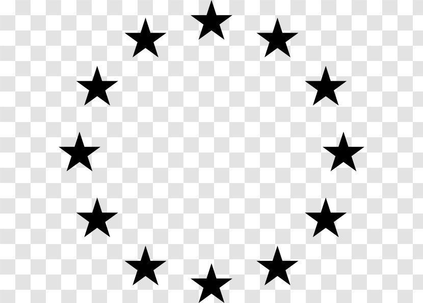 Star Circle Clip Art - Symmetry - Black Transparent PNG
