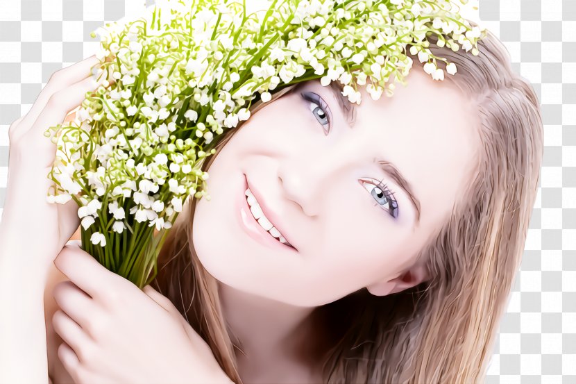 Hair Face Skin Head Beauty - Flower - Plant Transparent PNG