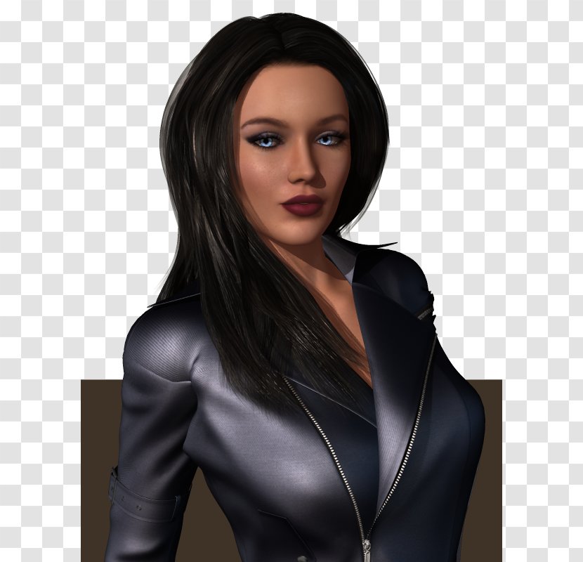 Black Hair Brown Outerwear Long Coloring - Heart - Megan Fox Transparent PNG