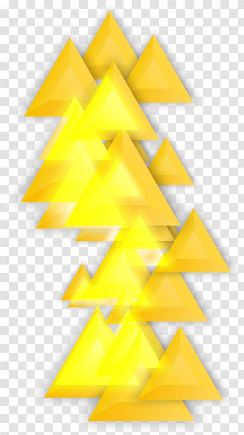 Yellow Gradient Fashion Triangle Pattern - Tree - Symmetry Transparent PNG