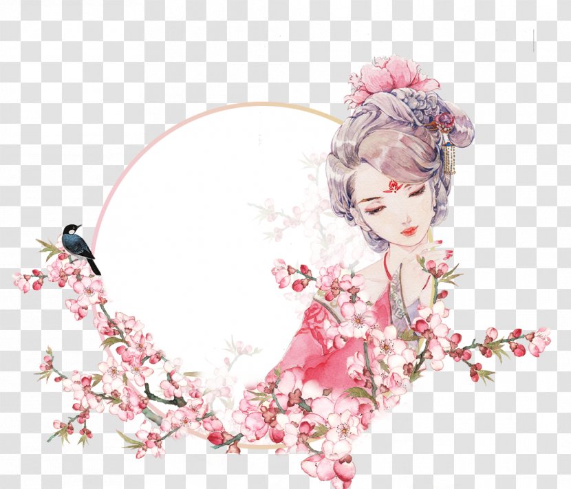 Falling In Love Romance Template Significant Other - Hair Accessory - Chinese Peach Blossom Flower Transparent PNG