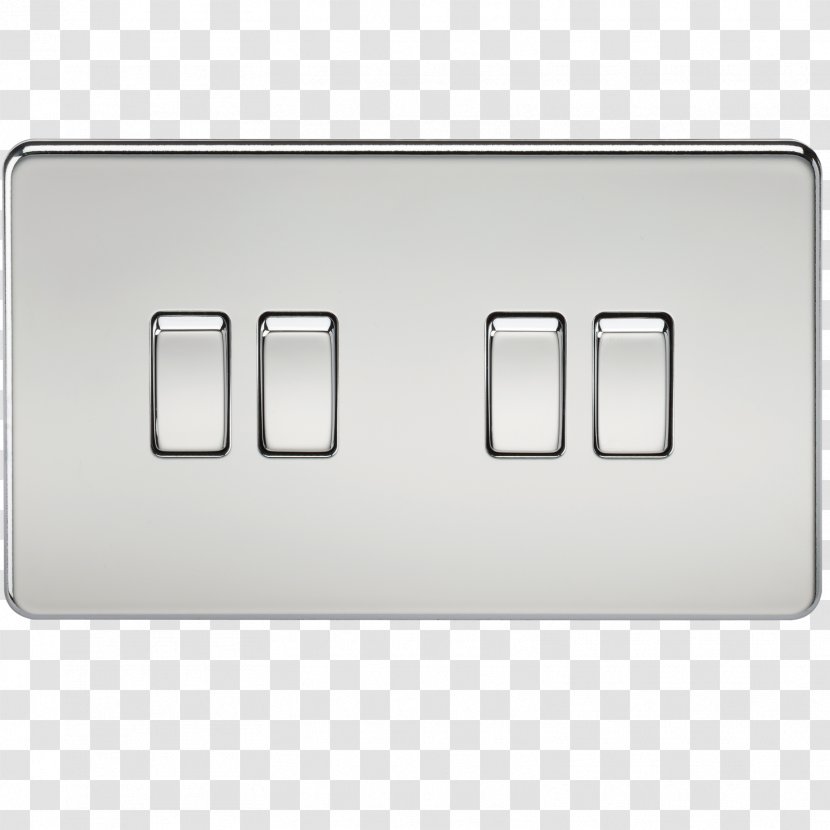 Electrical Switches Latching Relay Dimmer Disconnector AC Power Plugs And Sockets - Chrome Plating Transparent PNG