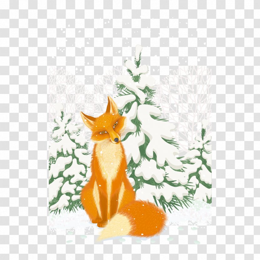Red Fox Arctic Illustration - Carnivoran - Vector Snow Little Transparent PNG