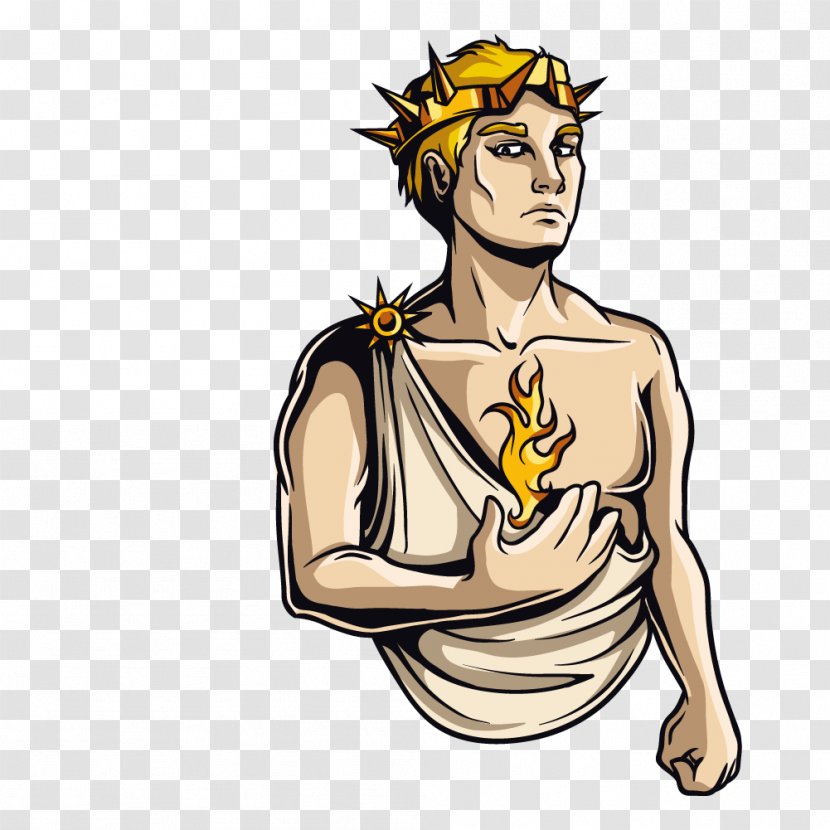 Greek Mythology Heracles Illustration - Hand - Man With Flame In The Palm Of Your Transparent PNG