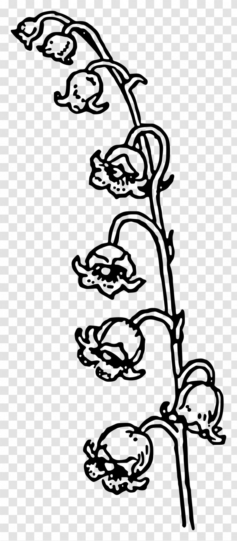 Black & White - Flowering Plant - M Clip Art Visual Arts Illustration Flower Transparent PNG