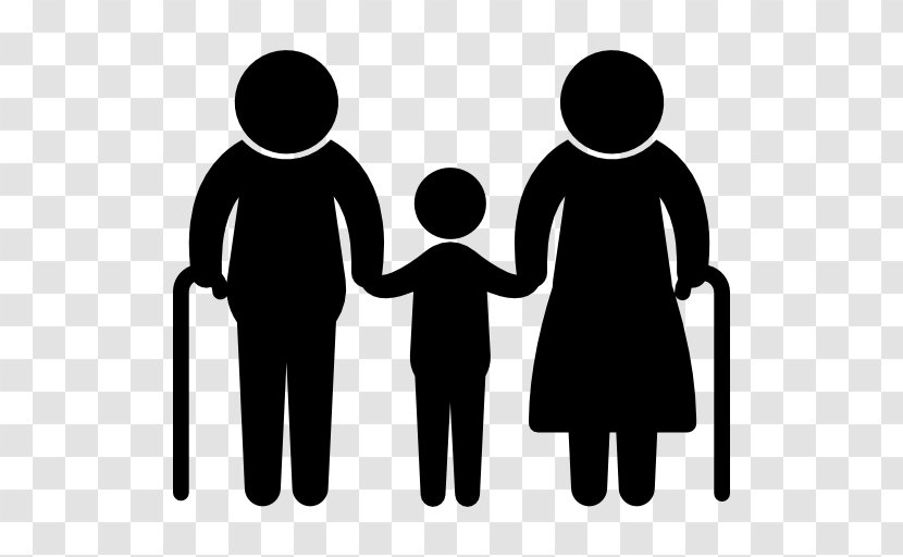 Child Family Old Age Toddler - Monochrome - Grandparents Vector Transparent PNG