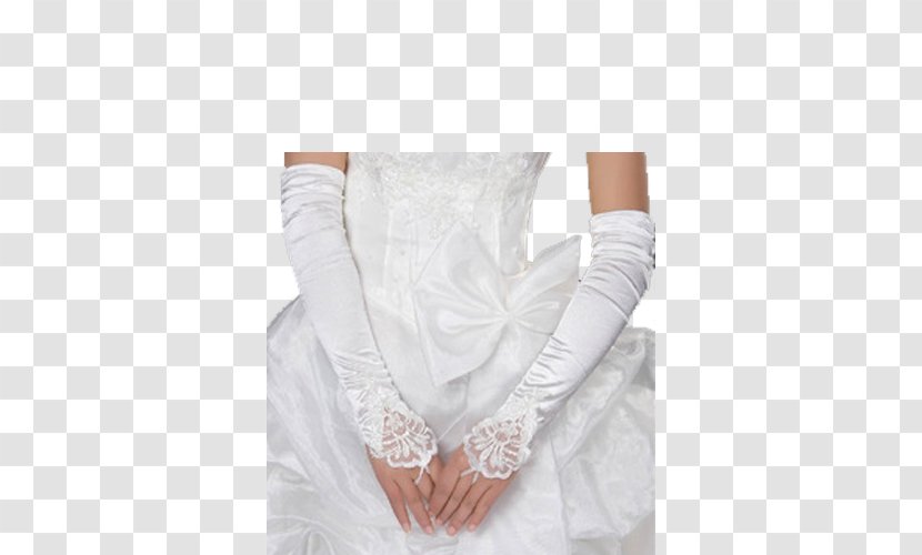 Evening Glove Satin Wedding Dress Sleeve - Lace Transparent PNG
