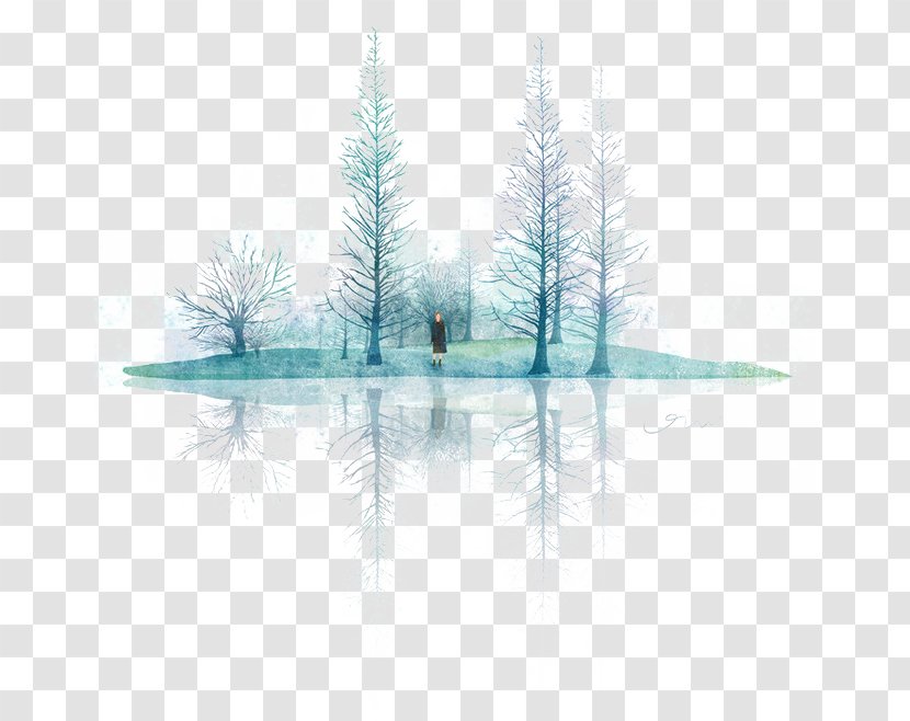 Watercolor Painting Illustration - Drawing - Blue Lake Transparent PNG