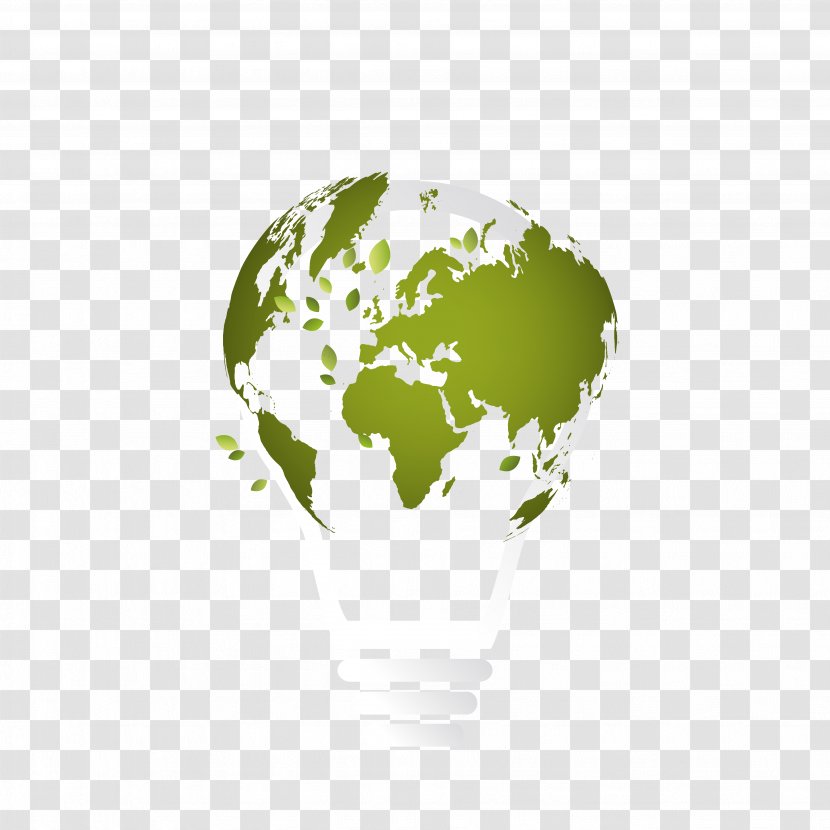 Globe World Map Illustration - Vector Green Earth Transparent PNG