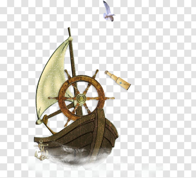 Ship's Wheel Caravel Boat Anchor - Steering Transparent PNG