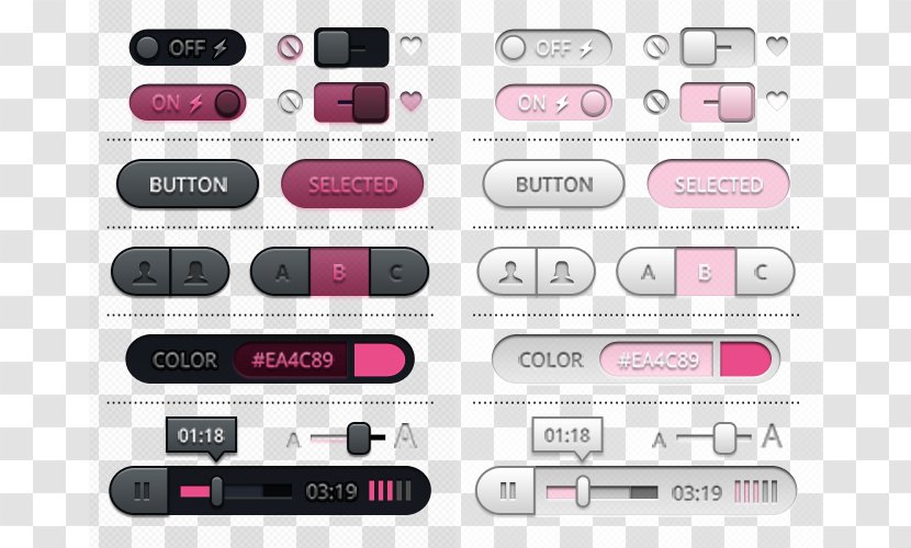 User Interface Button Progress Bar - Multimedia - UI Kit Transparent PNG