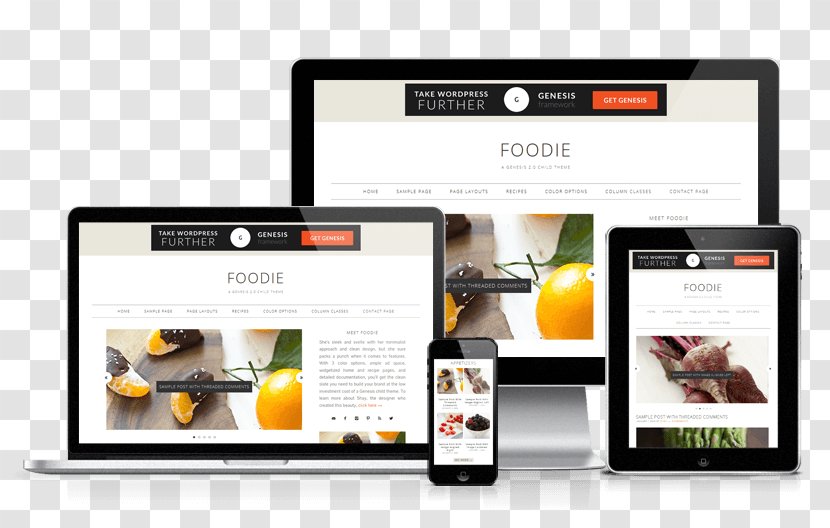WordPress.com Blog Theme Responsive Web Design - Wordpress - Delicacy Food Feast Transparent PNG