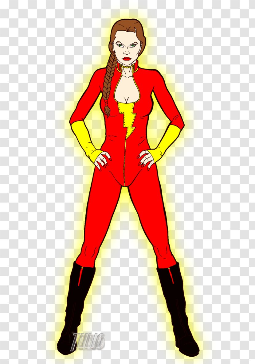 Superhero Cartoon Female Costume - Shazam Transparent PNG