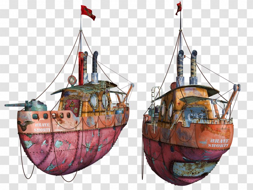 Tugboat Steampunk Ship Dieselpunk - Airship - Retro Games Spaceship Transparent PNG