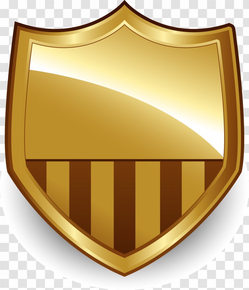 Gold Label Ornament Picture Frame - Royaltyfree - Golden Shield,Shield,Gold Label,Golden Badge,Gold Badge Transparent PNG