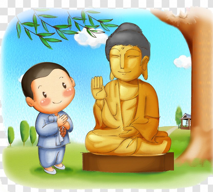 Cartoon Buddhism Drawing Bhikkhu Illustration - Pictures Of Buddha Monks Transparent PNG