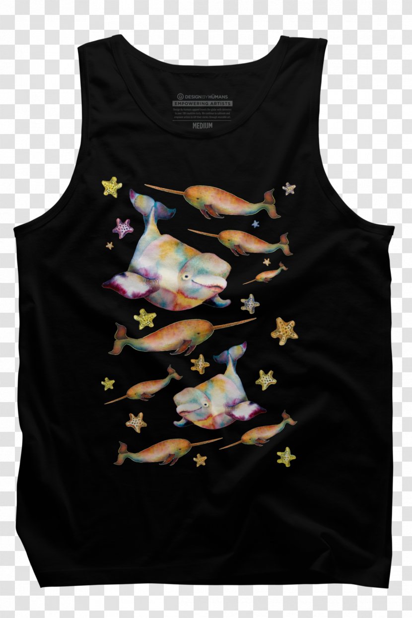 T-shirt Clothing Sleeveless Shirt Outerwear Hoodie - Monodontidae - Narwhal Transparent PNG