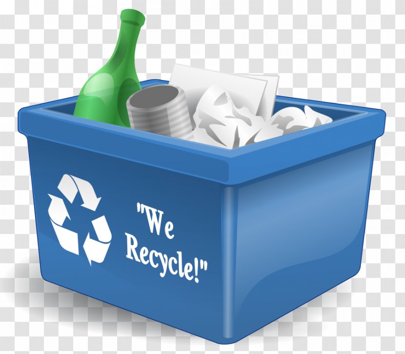 Recycling Bin Rubbish Bins & Waste Paper Baskets Clip Art - Blue - Free Images Transparent PNG