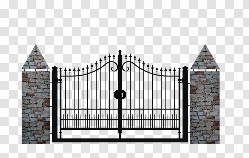 Fence Gate Wrought Iron Infisso - House Transparent PNG