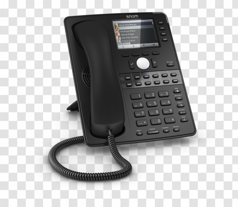 Snom VoIP Phone Telephone Voice Over IP Session Initiation Protocol - Handset - Communication Transparent PNG