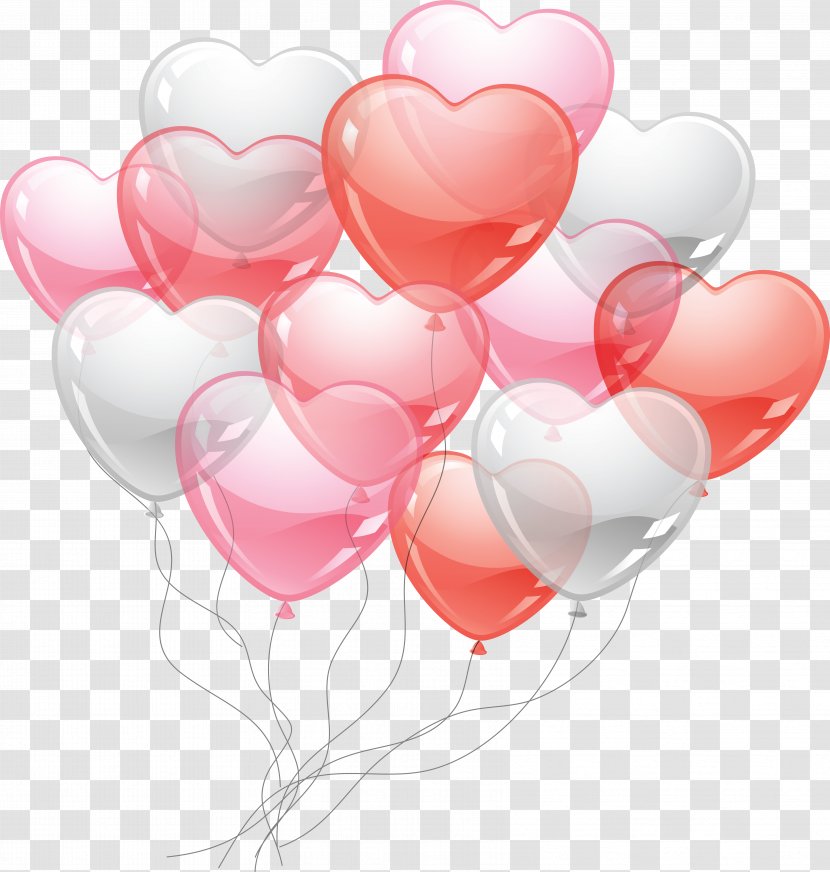 Balloon Heart Valentine's Day Clip Art - Pink Transparent PNG