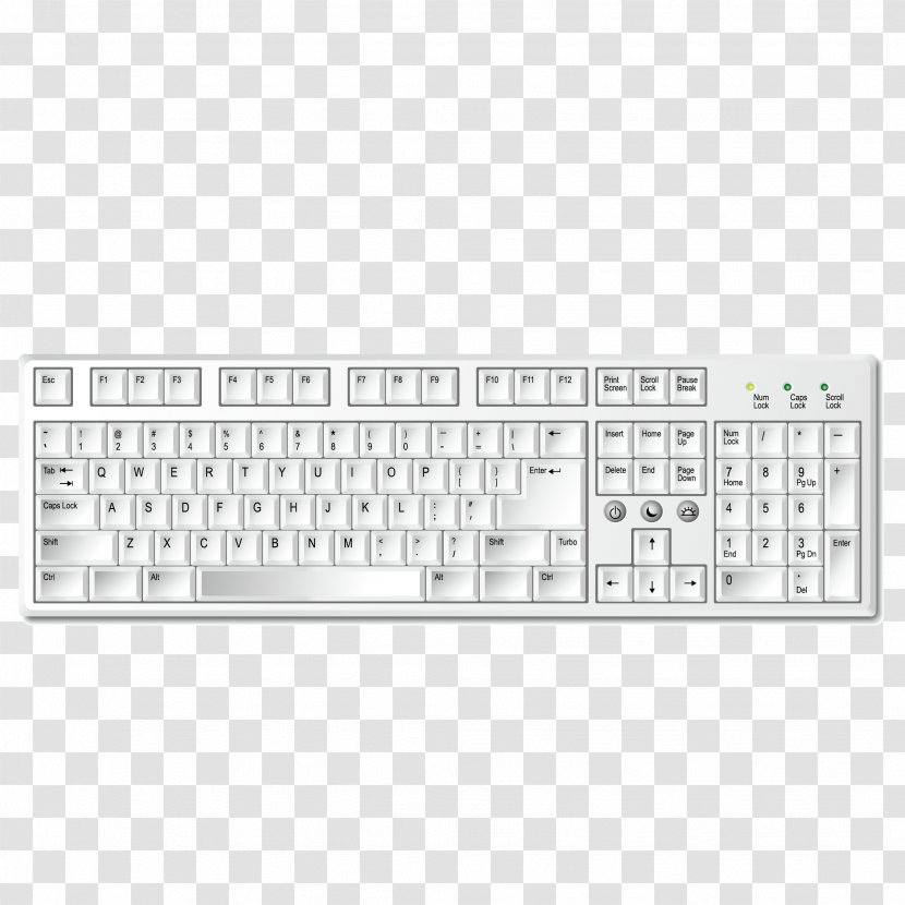 Computer Keyboard Laptop Download - Black And White - Beautifully Desktop Vector Transparent PNG