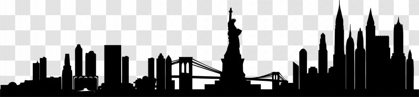 Manhattan Skyline Vector Graphics Silhouette Transparent PNG