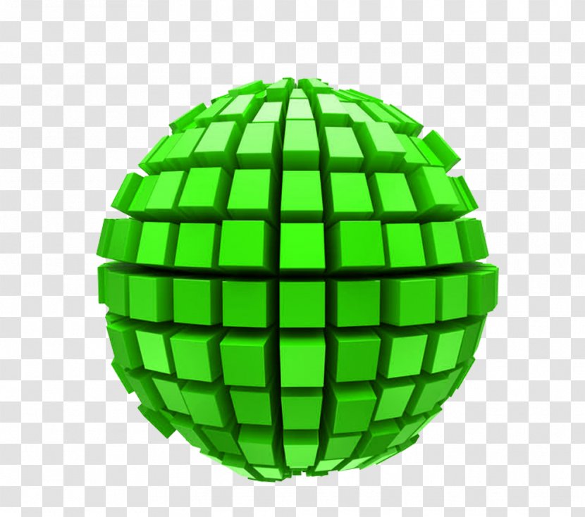 Download - Cup - Green Radial Cubes Combined Sphere Material Transparent PNG