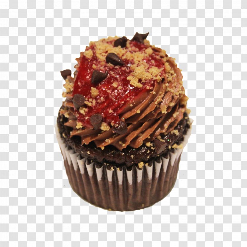 Cupcake Chocolate Cake Ganache Truffle American Muffins - Raspberry Cheesecake Transparent PNG